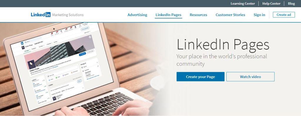 Linkedin Marketing Solutions Page