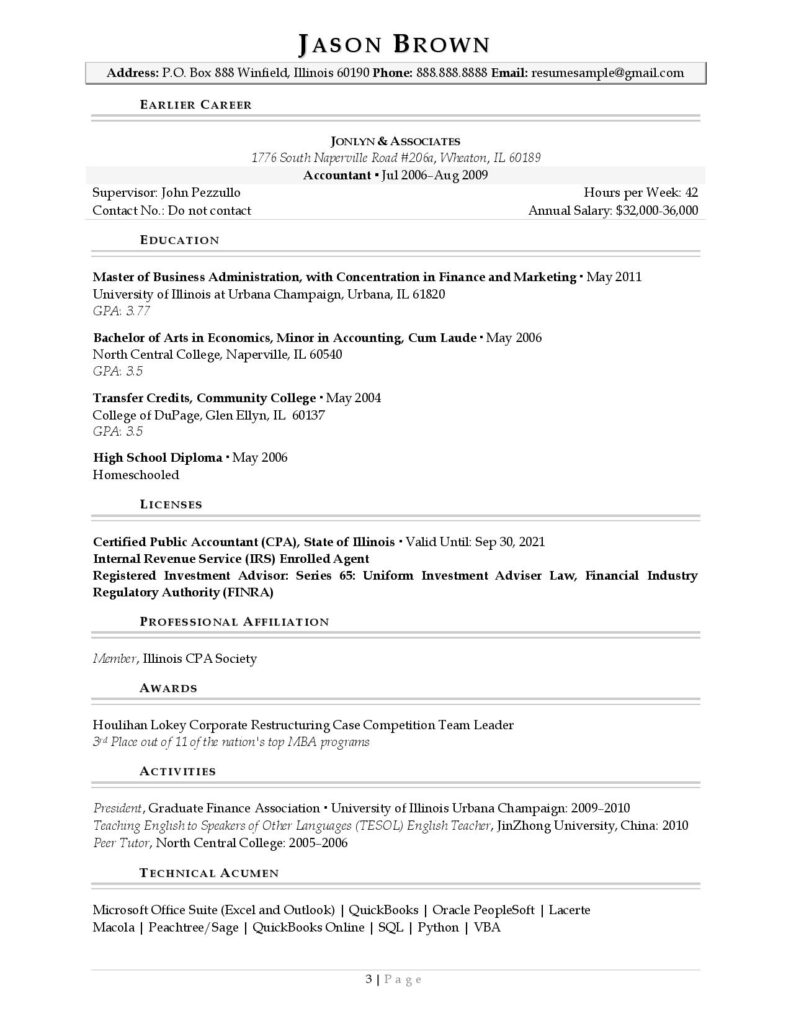 Federal Resume Sample For Finance Page 3