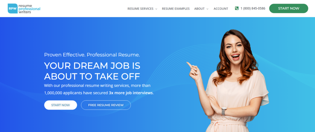 Resume Professional Writers' Hero Section, Number One In The List Of The Best Healthcare Resume Writing Services