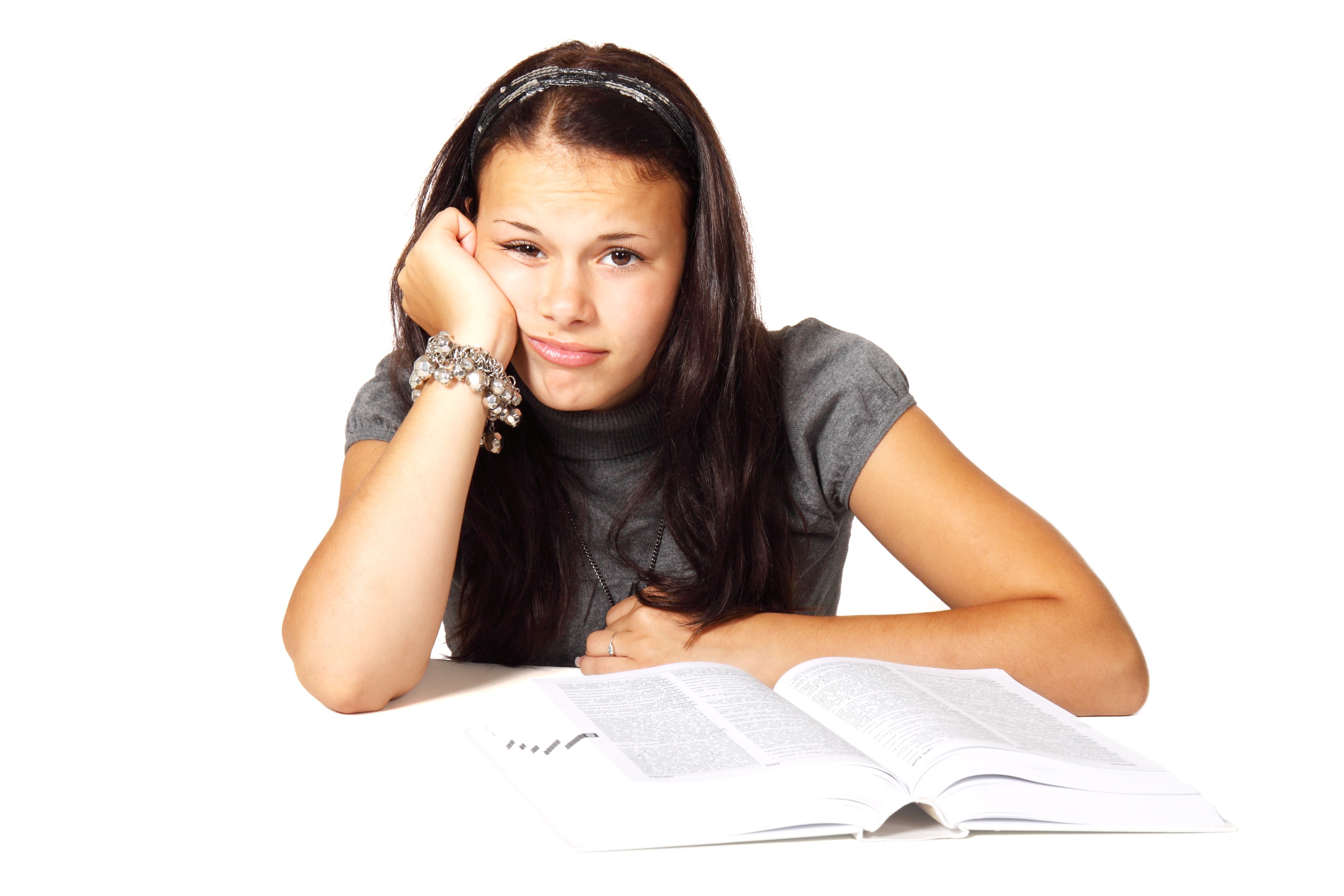 A Young Lady Thinking Of Preparing A College Resume (2)