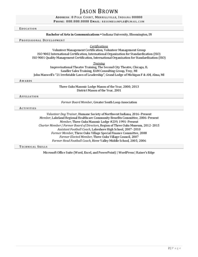 Page 2 Of A Community Outreach Coordinator Resume Example Prepared By Resume Professional Writers
