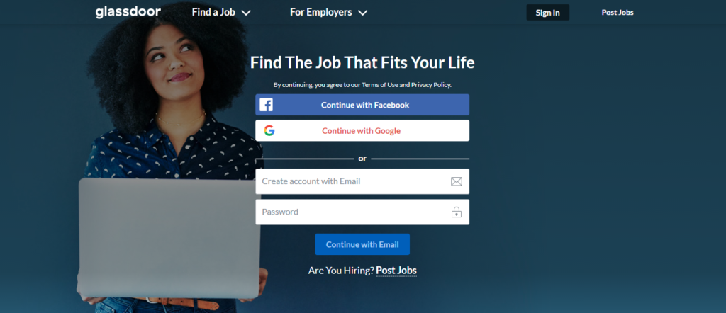 Homepage Of Glassdoor One Of The Best Job Search Engines