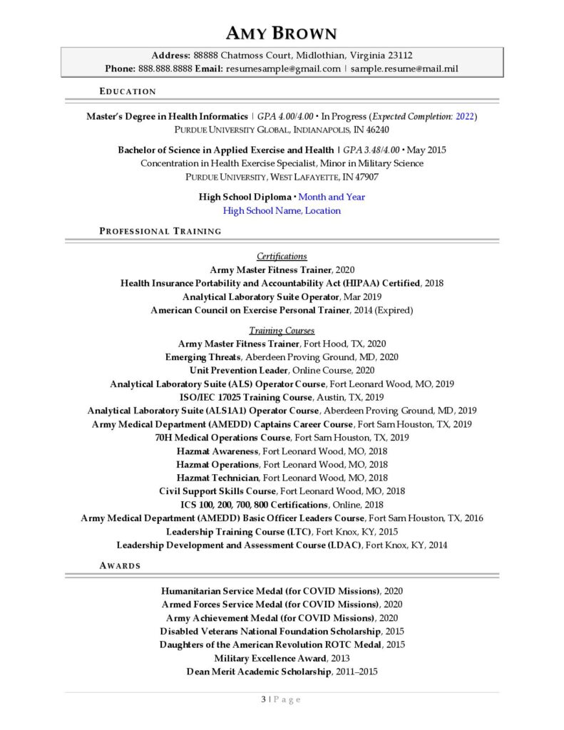 Federal Resume Sample For Healthcare Page 3