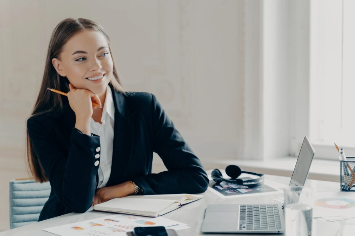 finance manager working with laptop