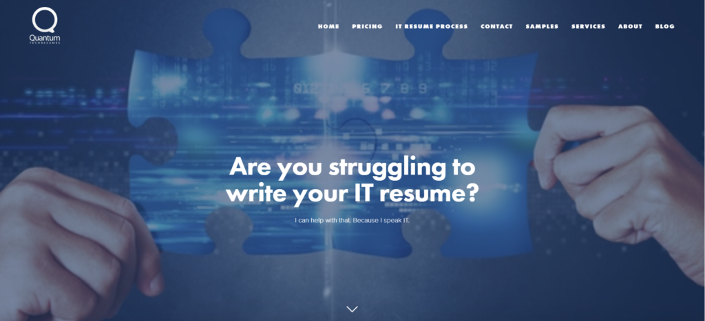 Quantumtech Resume Hero Section It Resume Writing Services