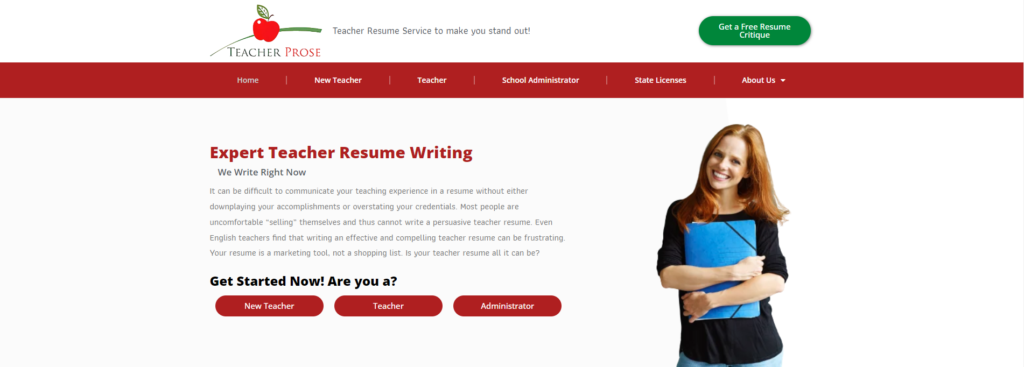 Teacher Prose Hero Section Est Resume Writing Services For Teachers