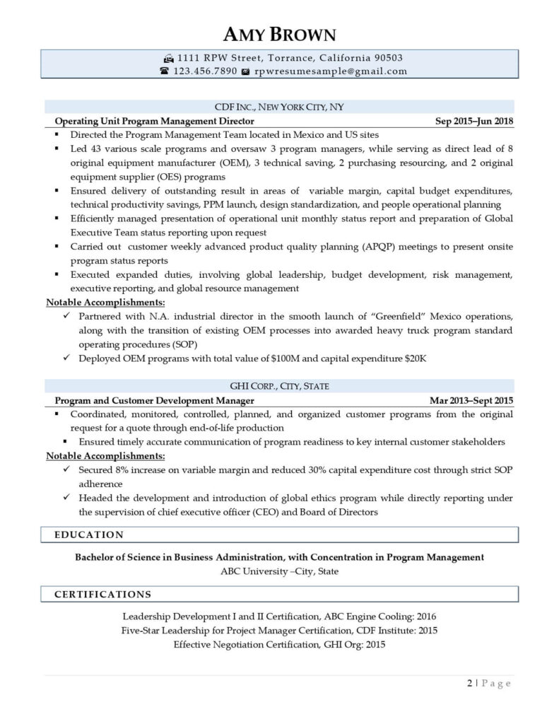 Resume Layout Sample Updated Page 0002