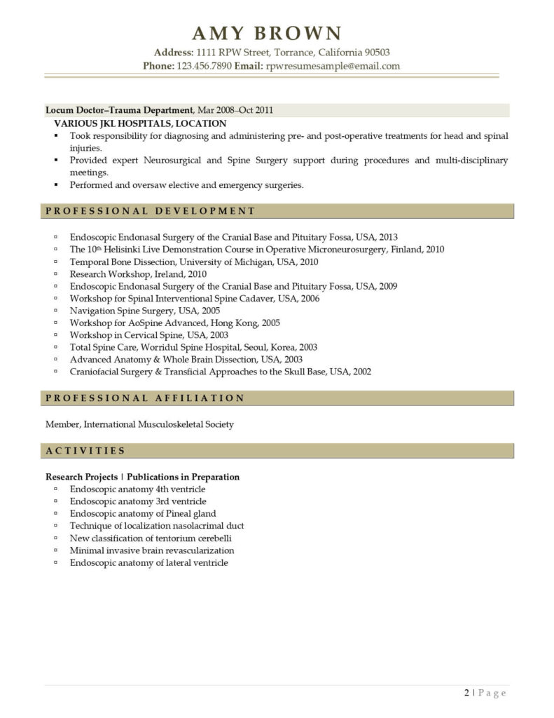 Rpw Medical Resume Example Page 02