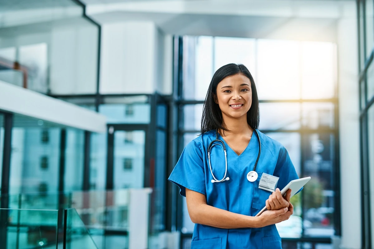 portrait of a young nurse standing