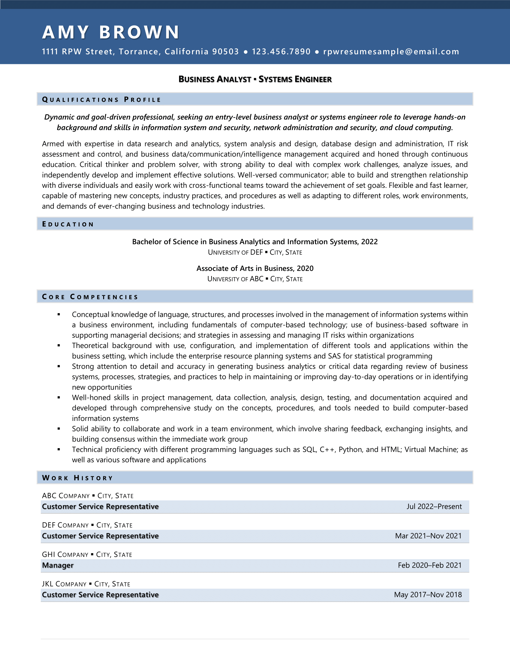 Resume Professional Writers Resume Example For Career Changers