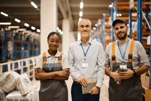 professionals working in a supply chain company