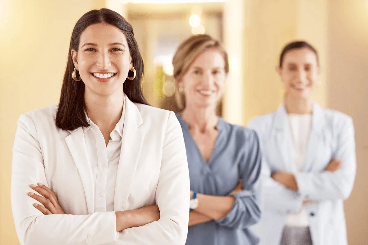 group of confident professionals representing good careers for women