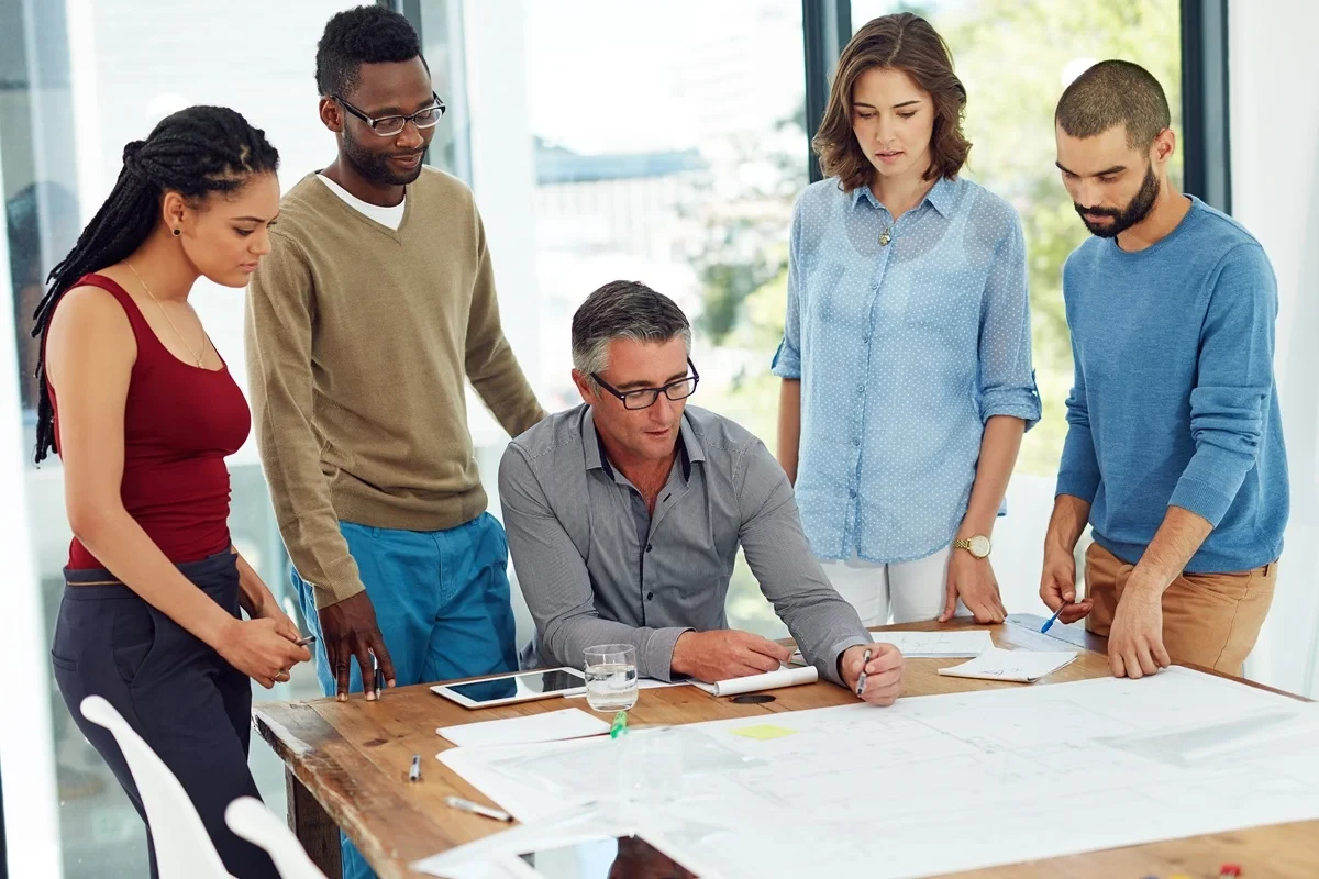 professional showcasing his areas of expertise to his coworkers