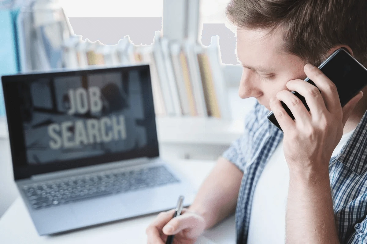 professional discreetly searching for a job while at work
