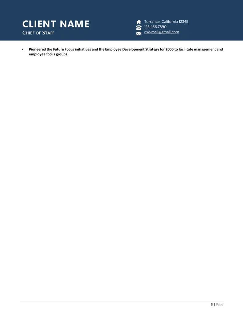 Chief Of Staff For Government Resume Example Page Three
