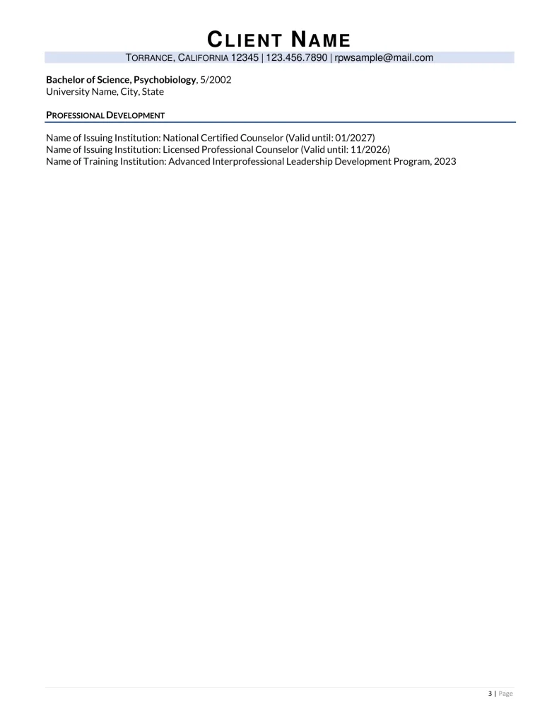 Chief Of Staff For Healthcare Resume Example Page Three