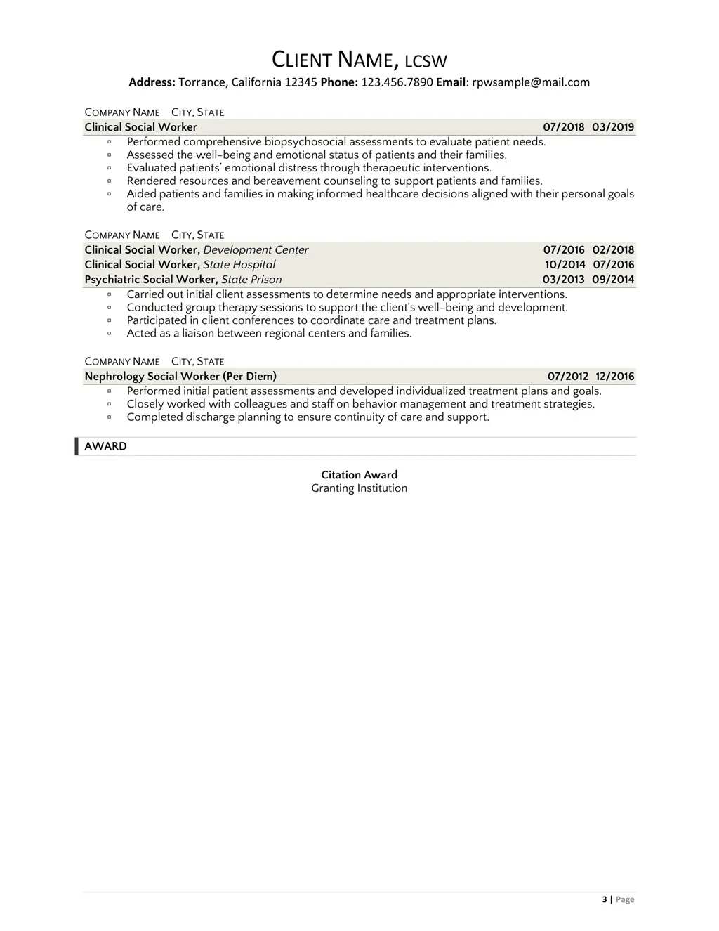 Clinical Director Of Operations Resume Example Page Three