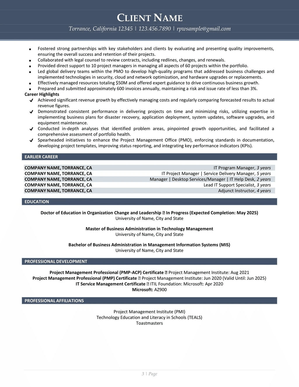 Director Of Business Operations Resume Example Page Three