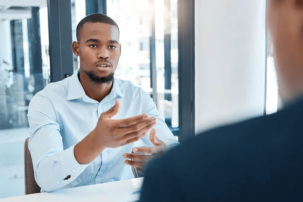 Job Applicant Carefully Structuring His Leadership Experience In An Interview