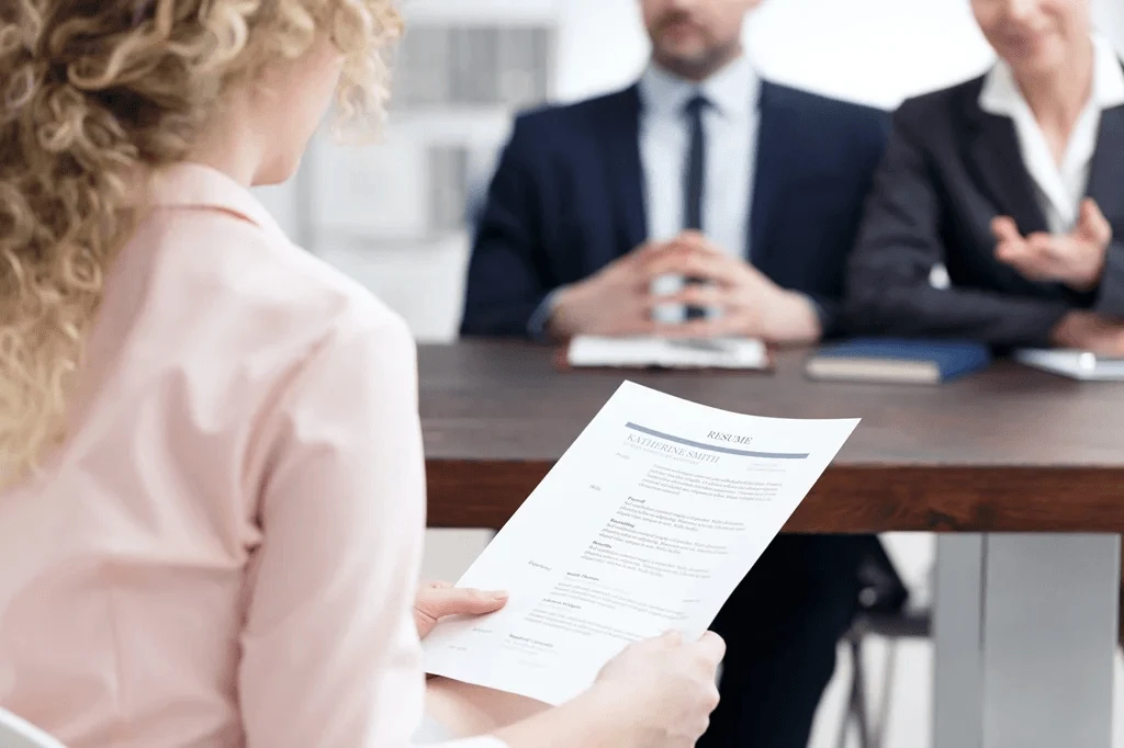 Job Applicant Holding Her Resume And Ready For An Interview