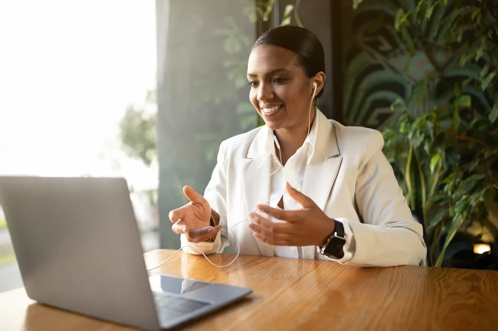 Job Applicant In A Virtual Executive Interview