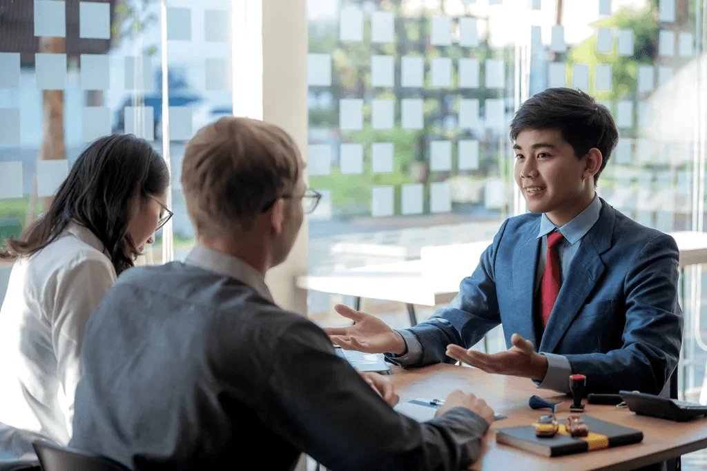 Job Applicant Using His Negotiation Skills In An Interview