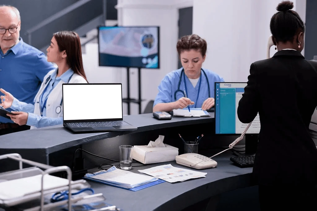 Medical Professionals In A Busy Healthcare Setting