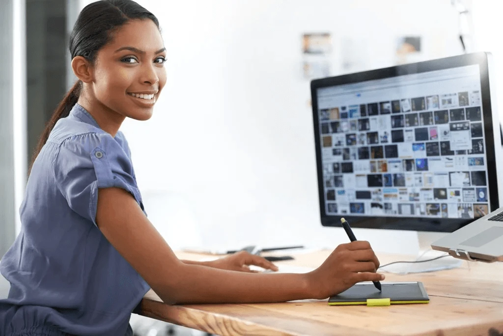 Professional Confident With Her Computer Literacy Skills
