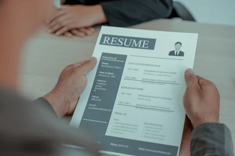 recruiter scanning the skills on resume