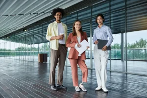 Young Executive-Level Professionals In Formal Attire