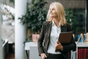 career-oriented professional embodying long-term goals for a woman