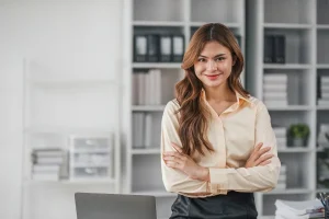 confident employee aware of her personal value propositions