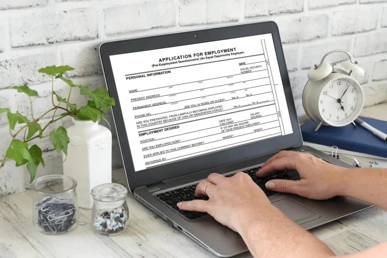 job seeker applying for a job online