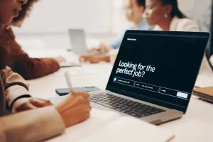Job Seeker Busy Researching Potential Employers