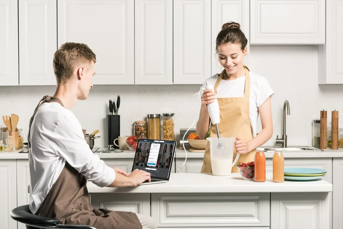 online job seeker optimizing his LinkedIn profile while at home
