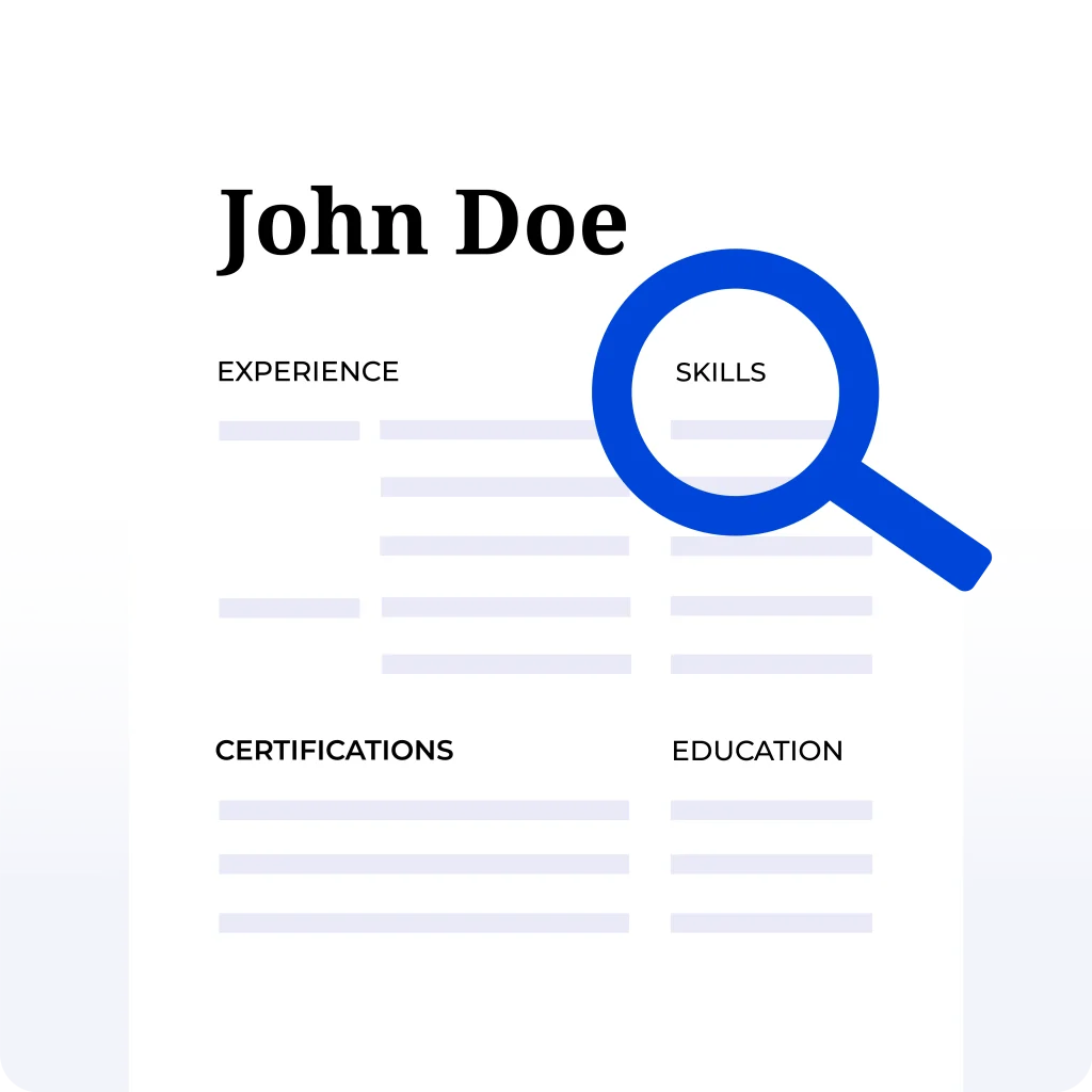 Resume Content Being Scanned And Analyzed For Key Details