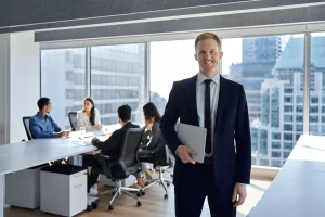 young professional confident with his business development skills