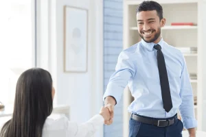 applicant wearing business casual attire for job interview