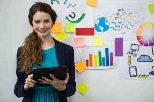 confident digital marketer at work