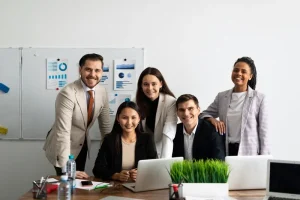 account management team in a meeting