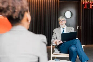 Interviewer Asking Candidate Where Do I See Myself In 5 Years During Job Interview