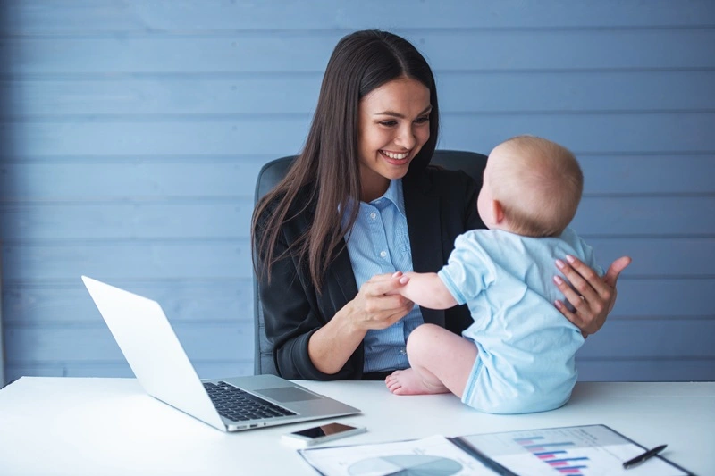 Mother Attending An Online Interview Showcasing New Job Opportunities For Mothers In Tech