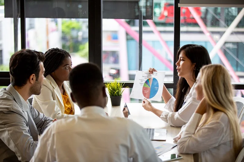 Team Discussing Accounts Charts