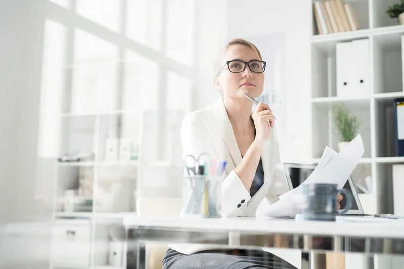 Business Manager Thinking Before Deciding