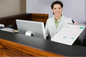 Clerk Handing Over Medical Records