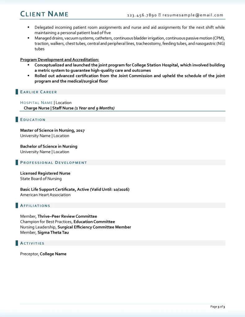 Healthcare Administrator Resume Example Page 3