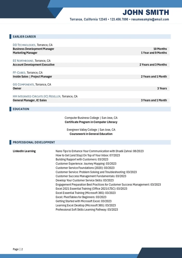 Customer Service Resume Example For Customer Success Specialist Pg 2