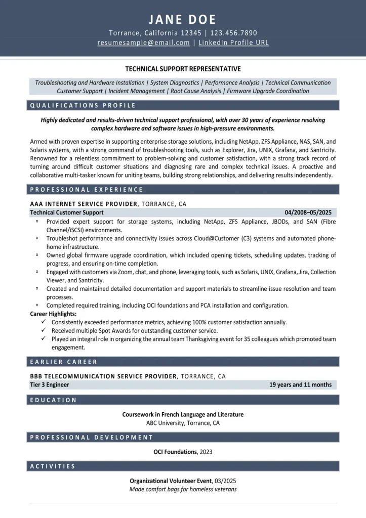 Customer Service Resume Example For Tsr