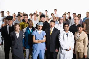 group of professionals with variety of job titles