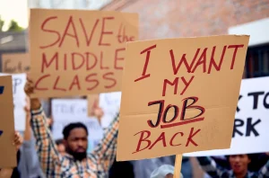 street demonstrations due to mass unemployment